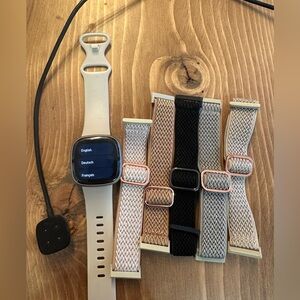 Fitbit Sense 2, charger, extra bands